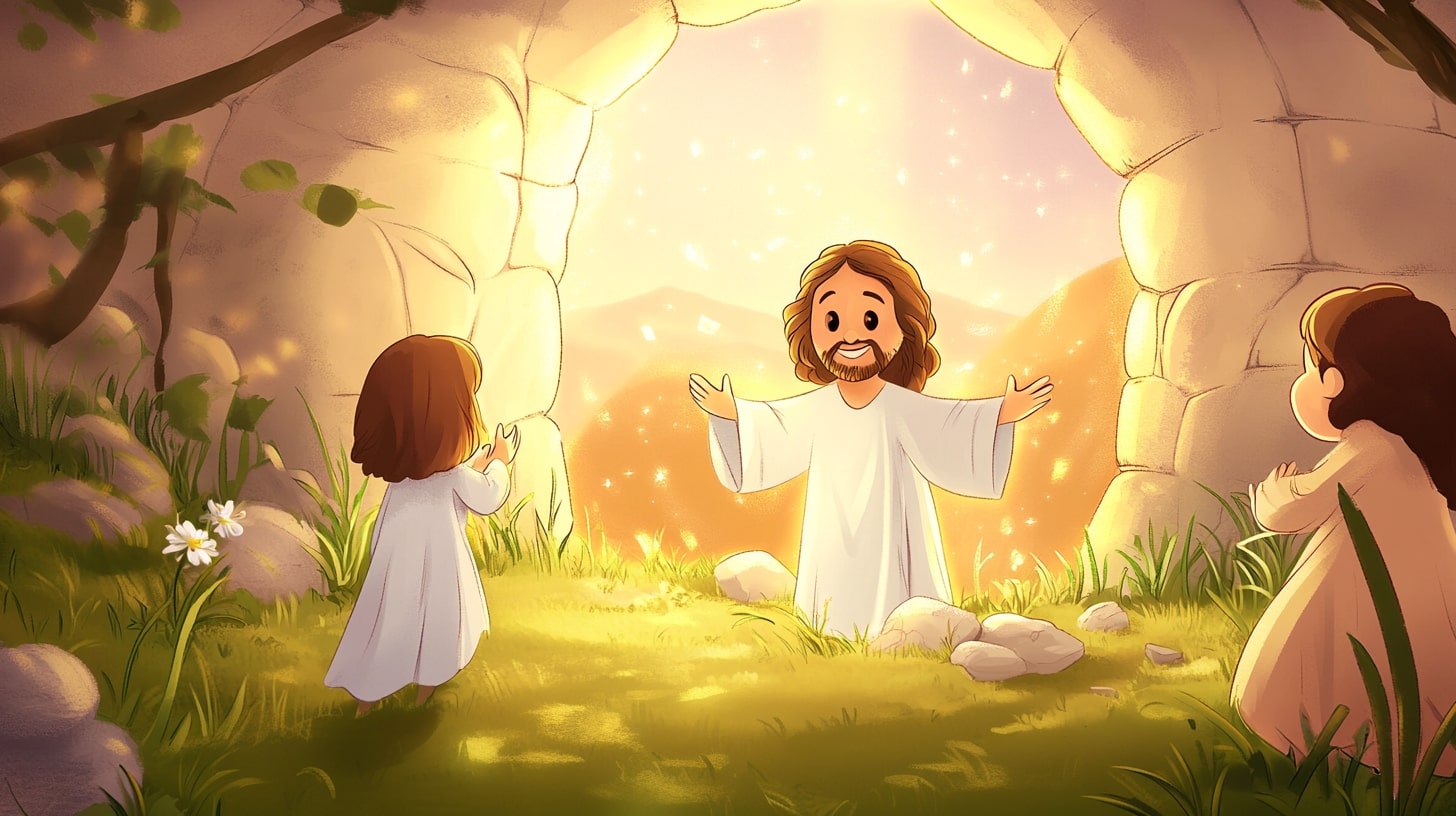 Sunrise over an empty tomb symbolizing the Resurrection Morning joy.